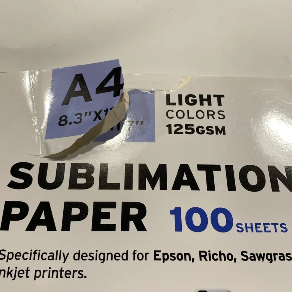 Printers Jack ink jet Sublimation Paper for Light Colors 125gsm open package